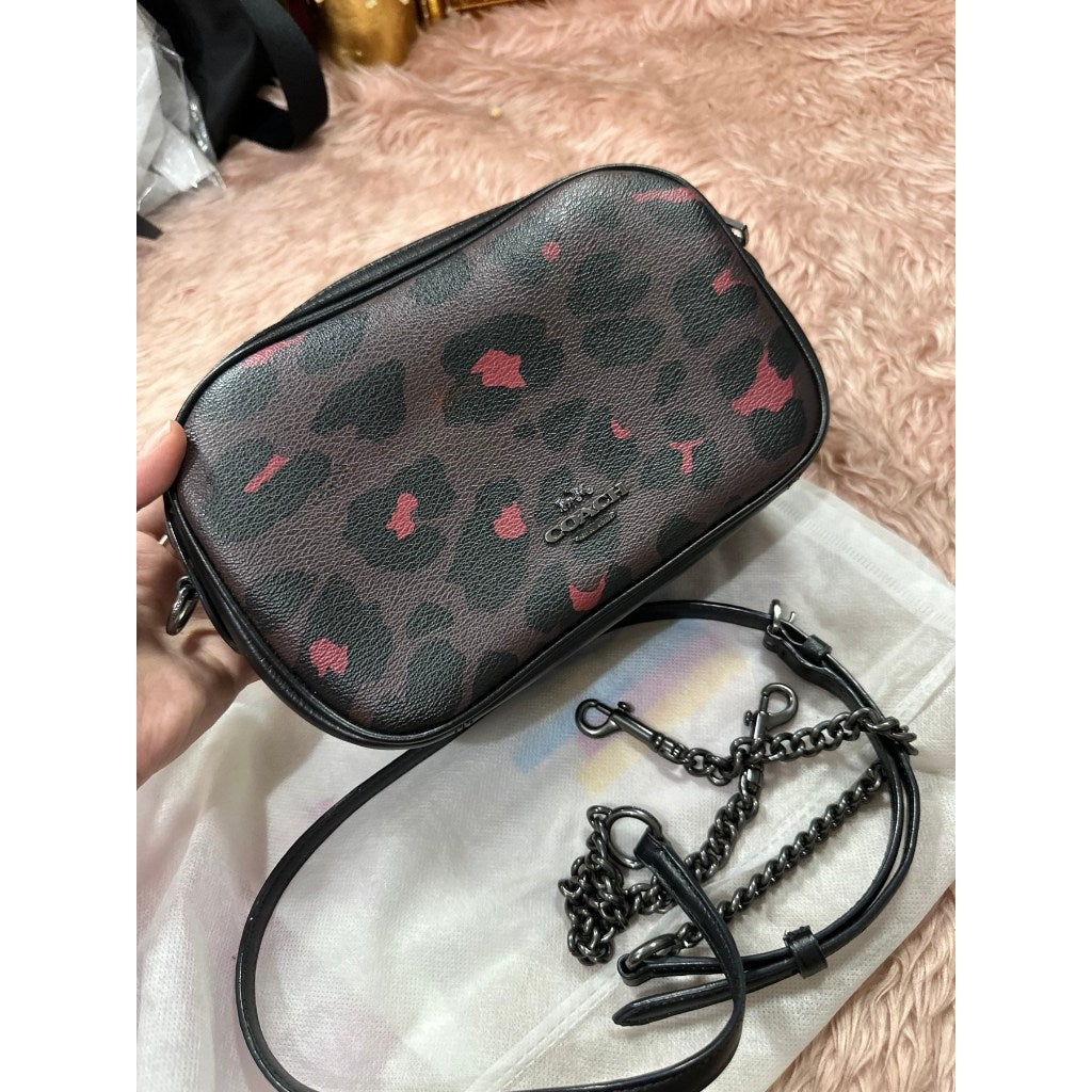 ORIG Preloved CCH Isla Chain Crossbody Small Bag Brown With Leopard Print