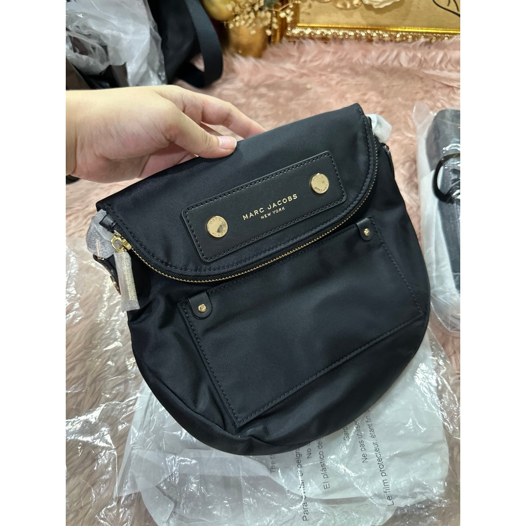 ORIG & IMPORTED MJ Preppy Nylon Mini Natasha Crossbody Bag Black