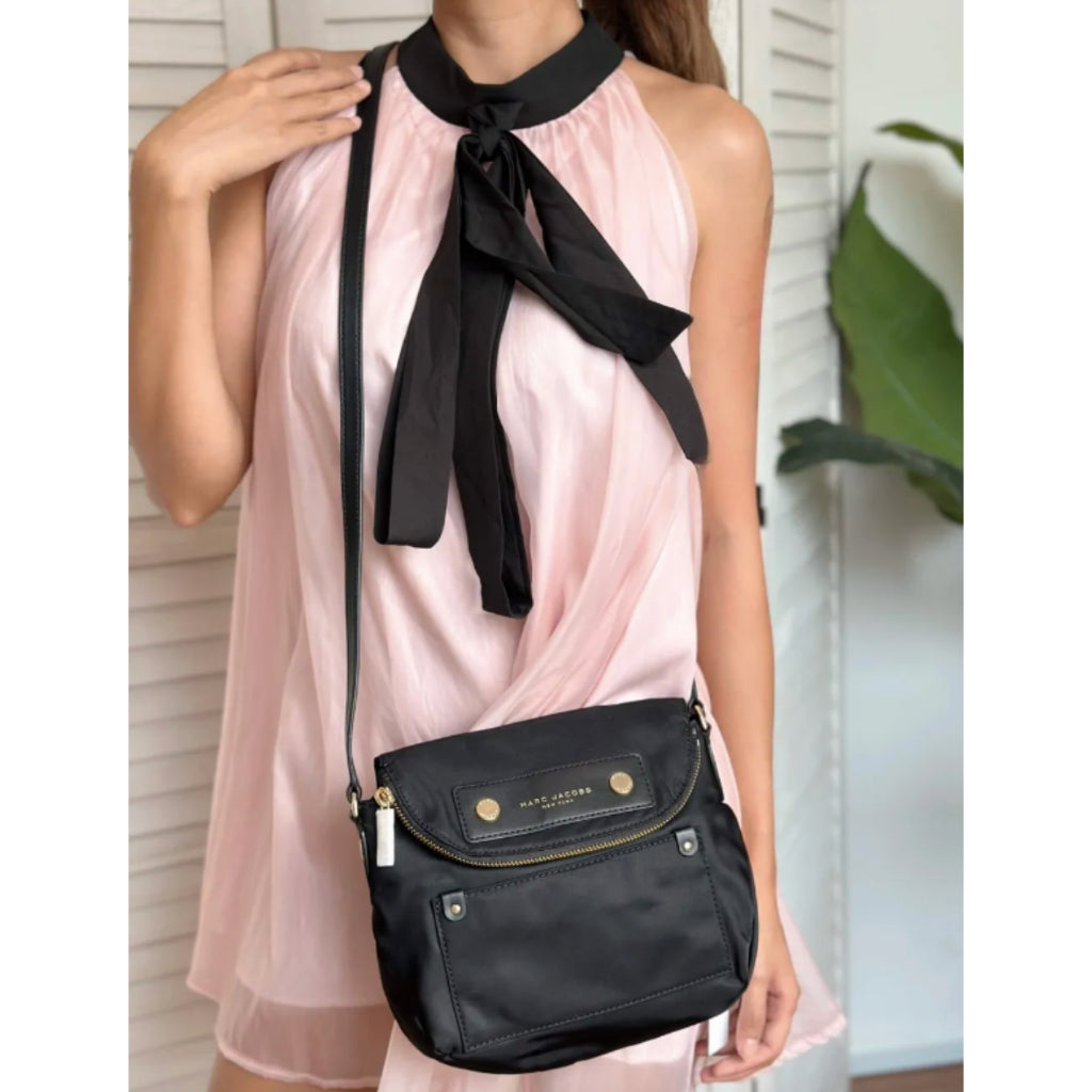 ORIG & IMPORTED MJ Preppy Nylon Mini Natasha Crossbody Bag Black