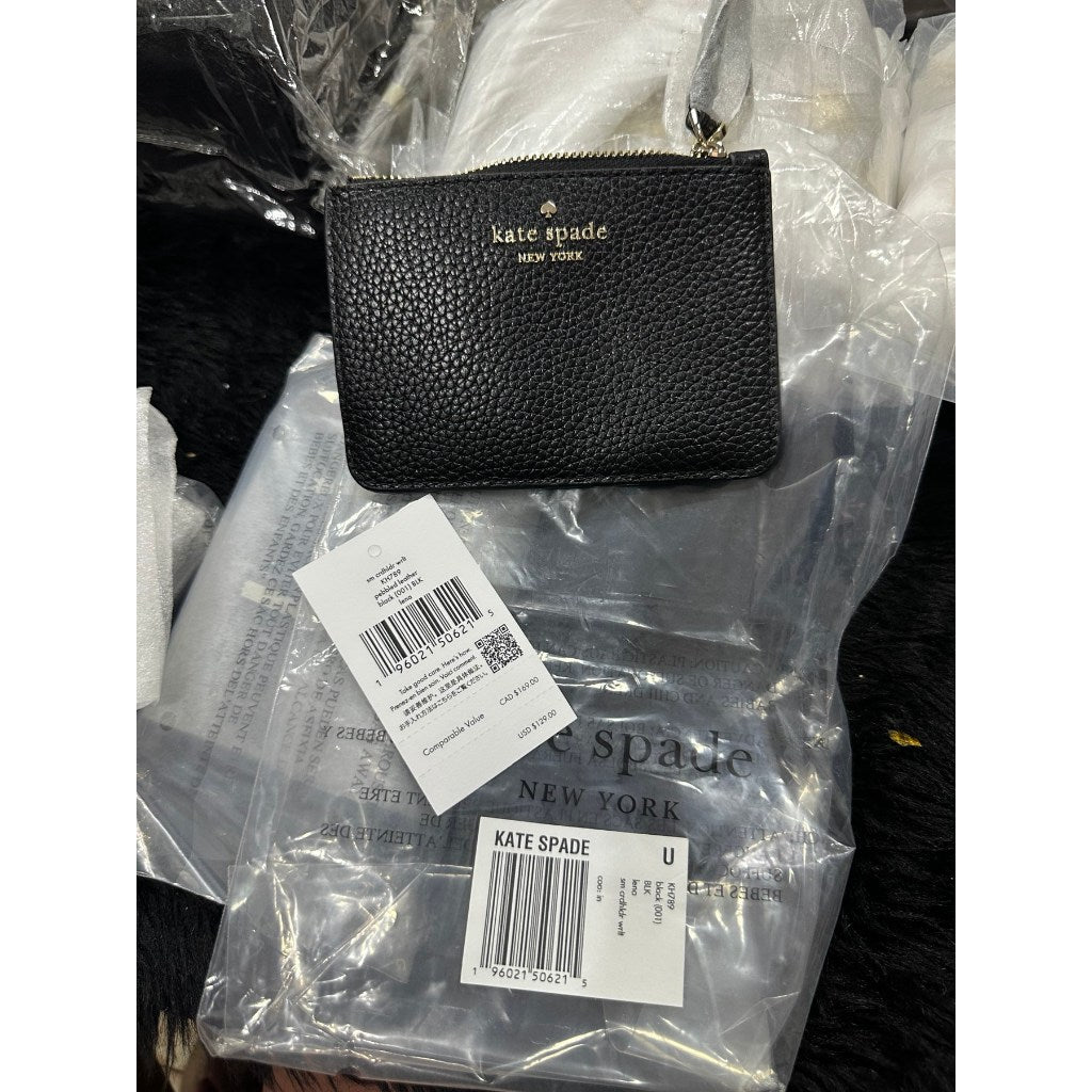 ORIG & IMPORTED KS Lena Small Card Holder Wristlet Wallet Black
