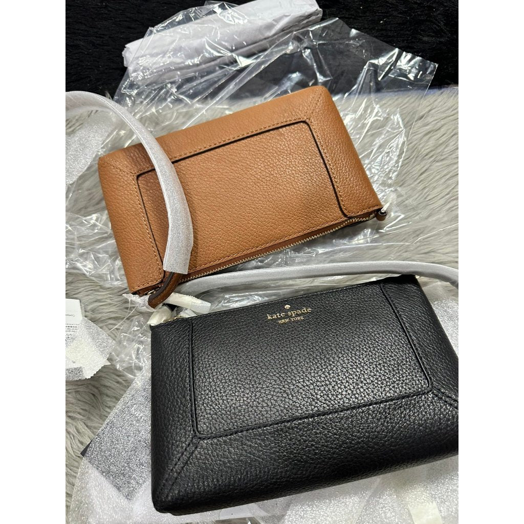 ORIG & IMPORTED KS Lena Convertible Wristlet Small Shoulder Bag Black Brown
