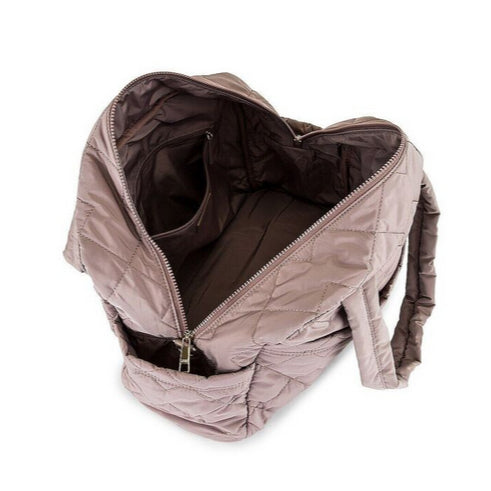 ORIG & IMPORTED MJ Quilted Nylon Small Weekender Travel Baby Bag Bark Pink