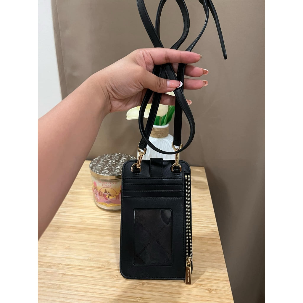 ORIG PRELOVED  MK Logo Phone Crossbody Small Bag Wallet Black