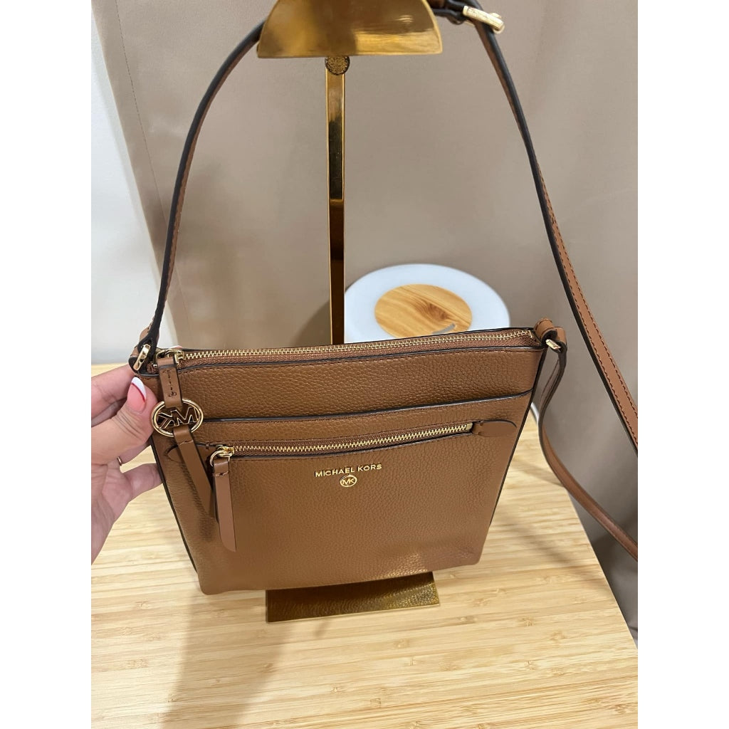 ORIG PRELOVED  MK Jet Set Charm Large North South Flat Crossbody Bag Brown