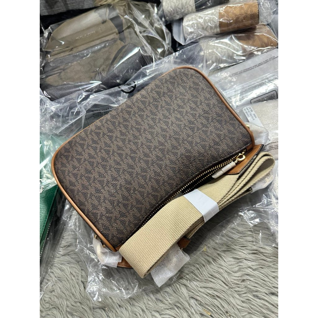 ORIG & IMPORTED MK Jet Set Medium Signature Logo Crossbody Brown Bag with Case for Apple AirPods