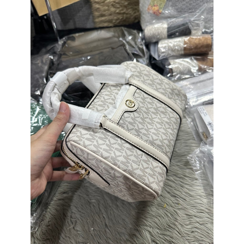 ORIG & IMPORTED MK Jet Set Travel Small Duffle Satchel Crossbody Bag in Vanilla White