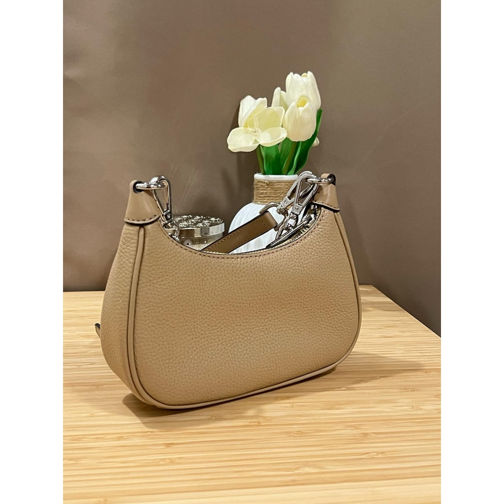 ORIG PRELOVED  MK Cora Mini Zip Pouchette Camel KiliKili Crossbody Bag Camel Brown