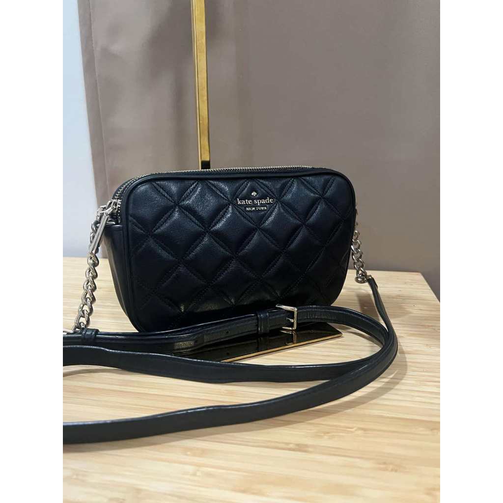 ORIG PRELOVED  KS Natalia Double Zip Small Black Bag