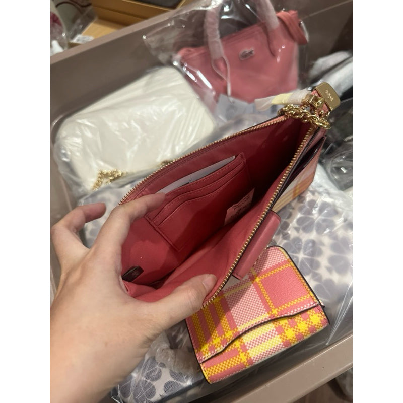 SALE! ❤️  CCH POPPY CROSSBODY PINK BAG WITH GARDEN PLAID PRINT