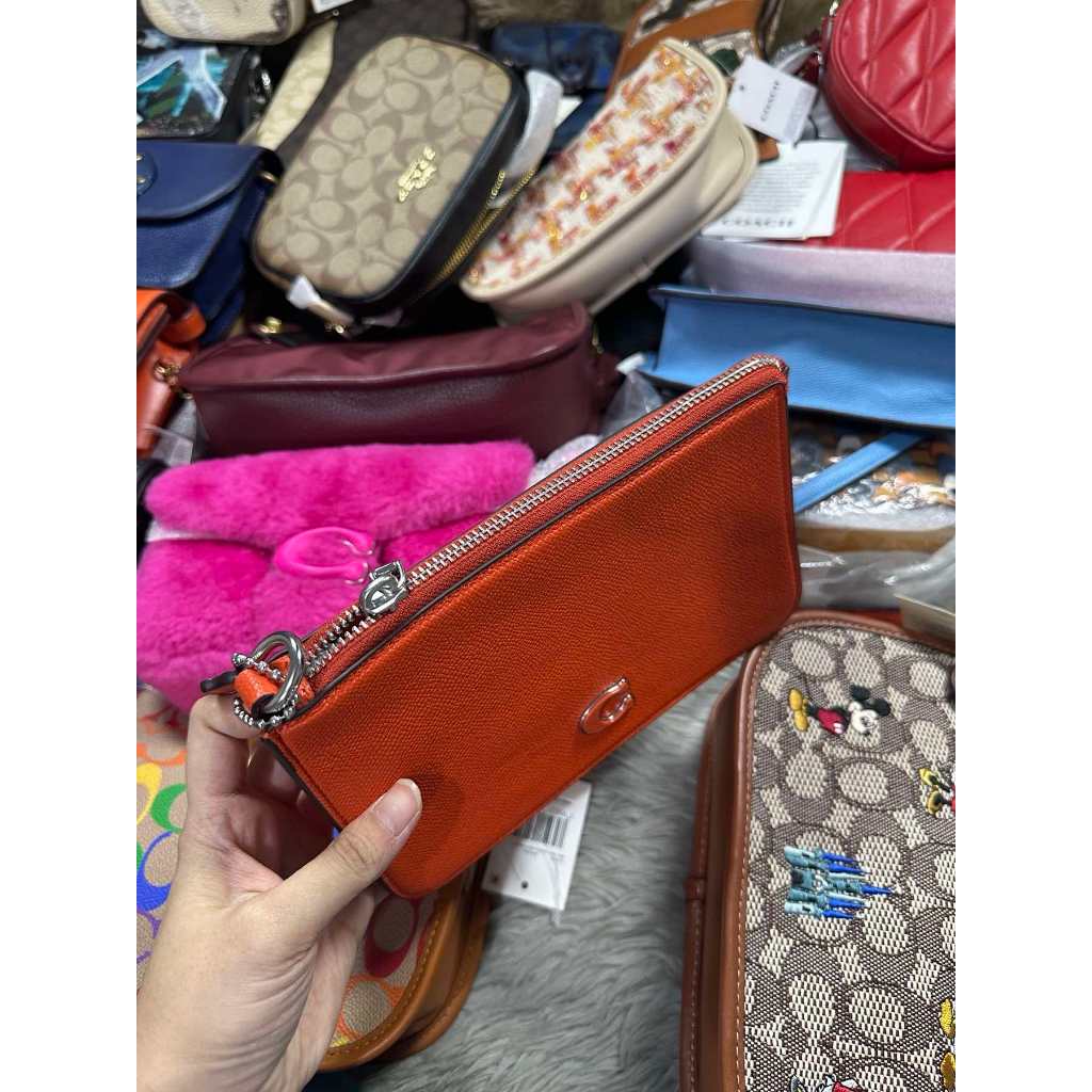 ORIG & IMPORTED CCH Retail Pouch Small Bag With Signature Canvas Interior ORANGE