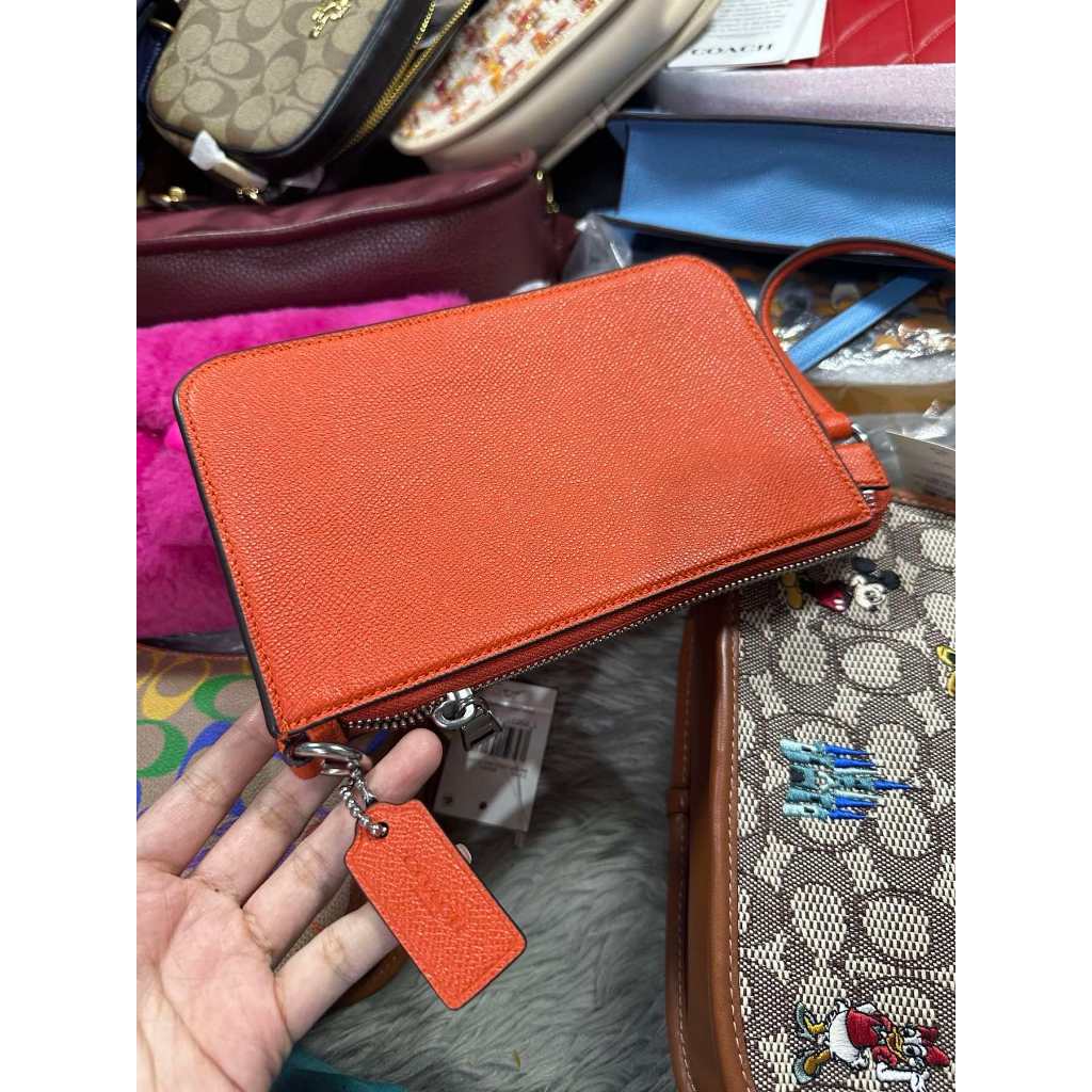 ORIG & IMPORTED CCH Retail Pouch Small Bag With Signature Canvas Interior ORANGE