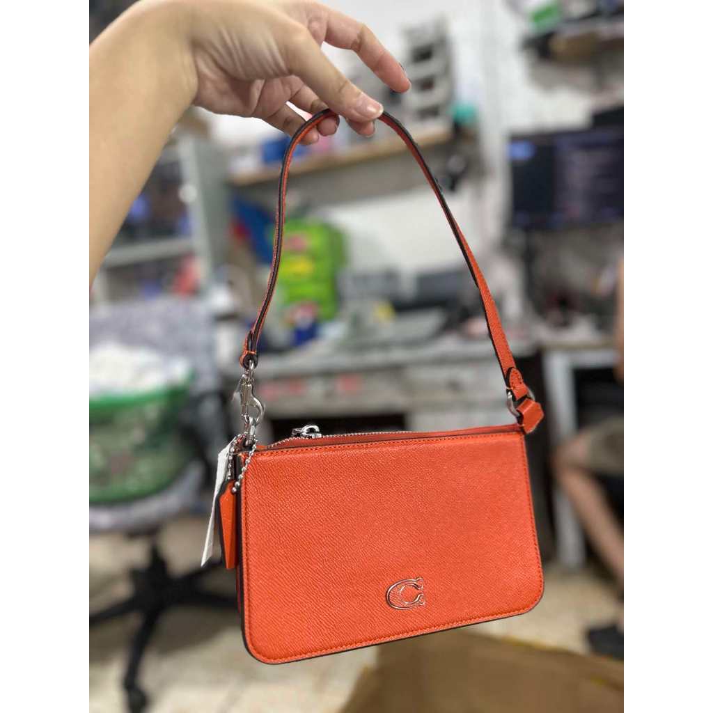ORIG & IMPORTED CCH Retail Pouch Small Bag With Signature Canvas Interior ORANGE