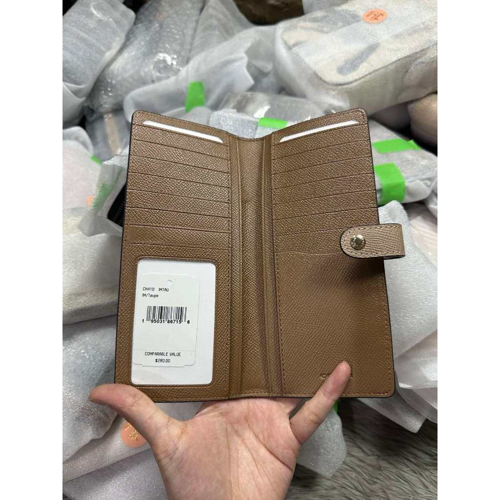 ORIG & IMPORTED CCH Slim Long Wallet Taupe/Black/White