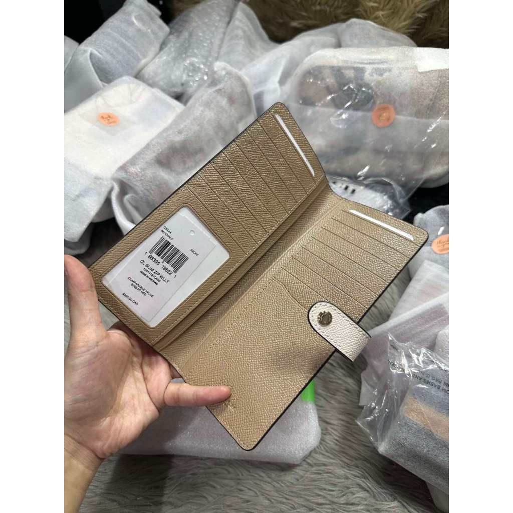 ORIG & IMPORTED CCH Slim Long Wallet Taupe/Black/White