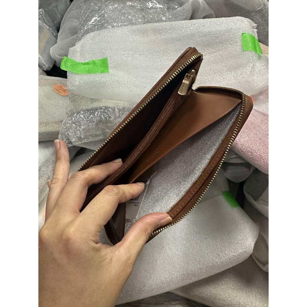 ORIG & IMPORTED CCH Dempsey Large Phone Long Wallet In Signature Brown/Khaki/Black Jacquard