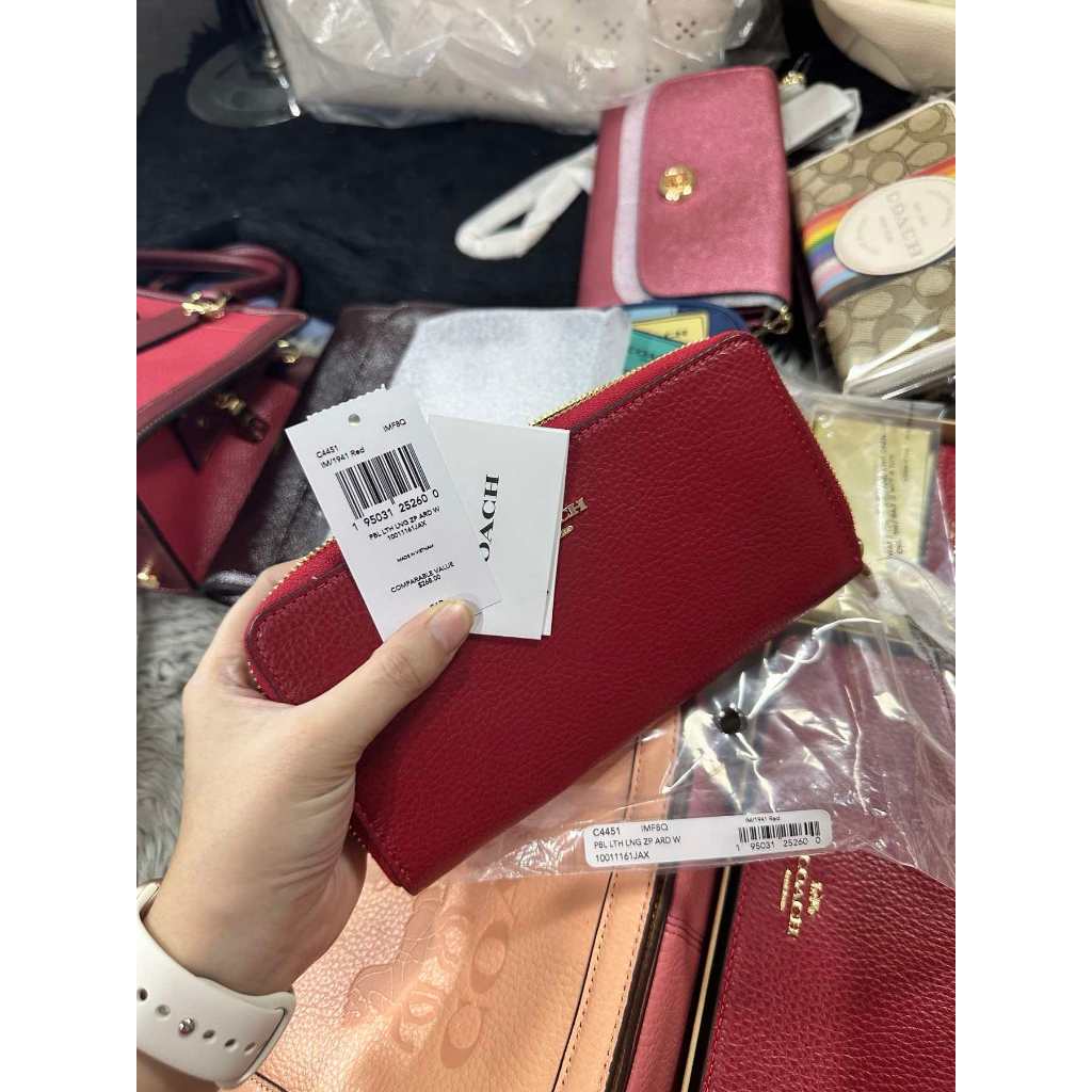 ORIG & IMPORTED CCH Slim Accordion Zip Long Red Wallet