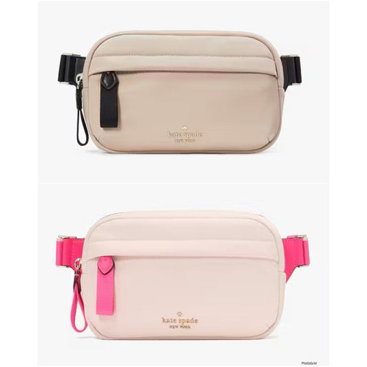 ORIG & IMPORTED KS Chelsea Nylon Small Belt Bag Black Beige Pink