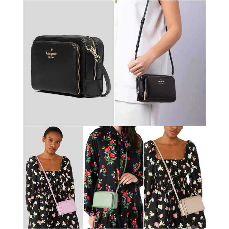 SALE! ❤️  KS Staci Dual Zip-Around Crossbody Small Bag black brown green pink
