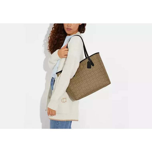 ORIG & IMPORTED CCH City Large Tote Bag In Micro Signature Canva Brown