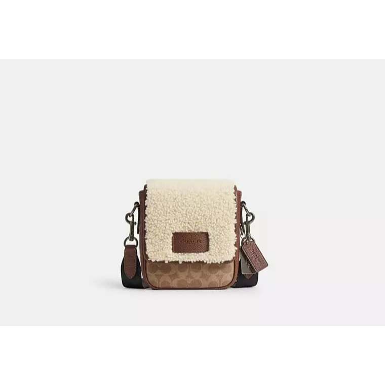 ORIG & IMPORTED CCH Lucas Crossbody Men Brown Bag In Signature Canvas with fur
