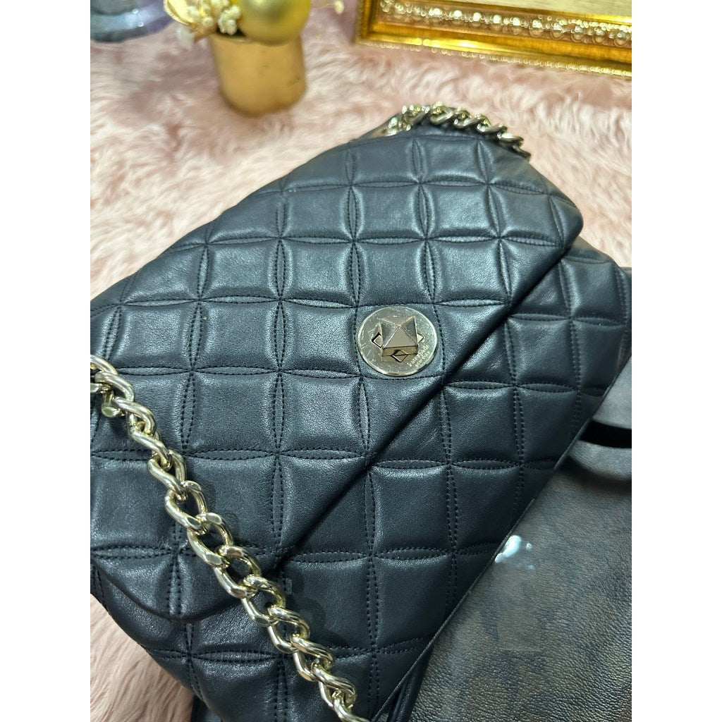 ORIG Preloved KS Natalia Smooth Quilted Medium Flap Black Bag