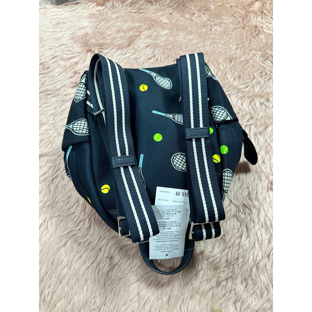 ORIG & IMPORTED KS Chelsea Racquet And Ball Printed Mini Nylon Blue Backpack Bag