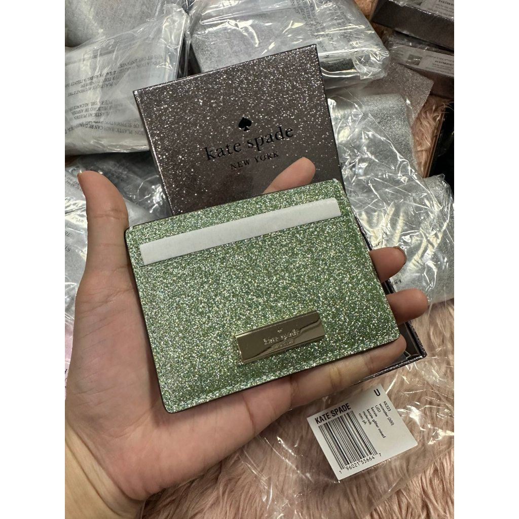 ORIG & IMPORTED KS Kenzie Boxed Small Cardholder Wallet in Black Seawater Green Pink