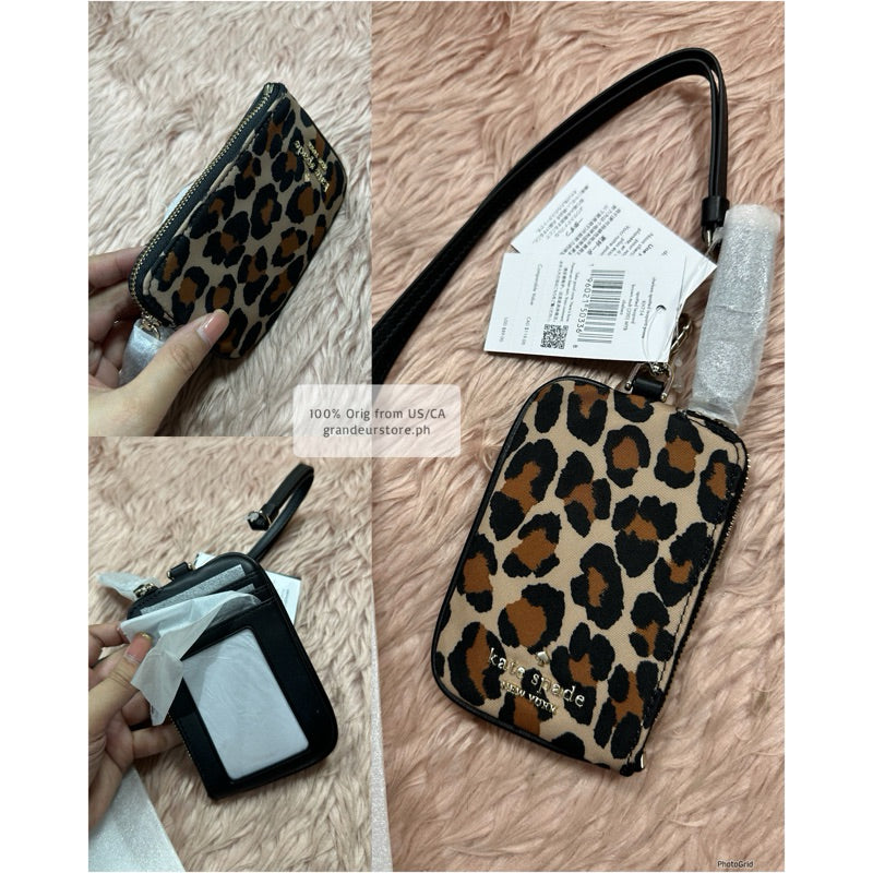 ORIG & IMPORTED KS Chelsea Carter Madison Nylon Card Case Lanyard Wallet in Black Green