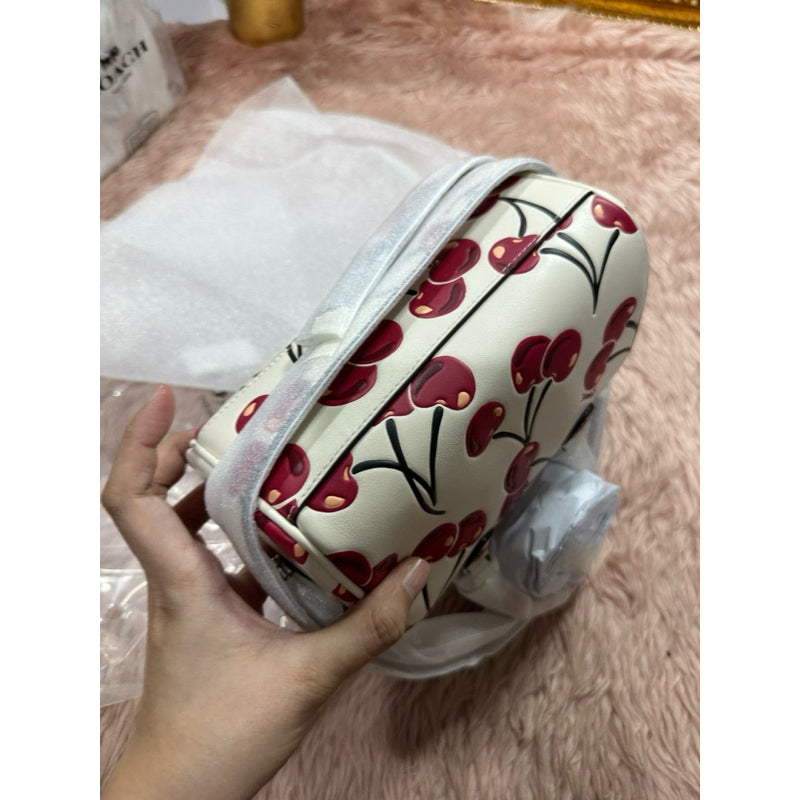 ORIG & IMPORTED CCH Mini Rowan Crossbody Small White Bag With Cherry Print