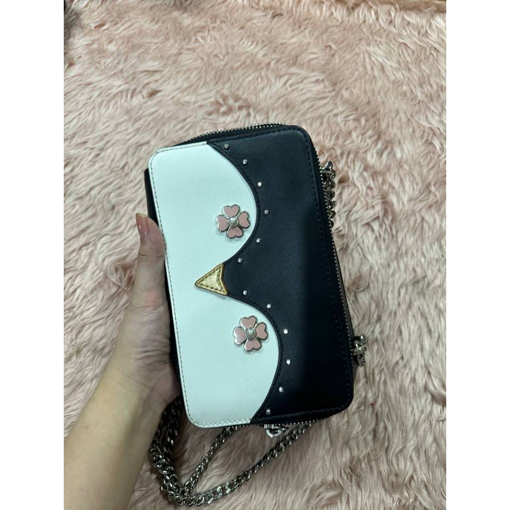 ORIG & IMPORTED Preloved KS Penguin Frosty Chain Double Zip Crossbody Small Bag