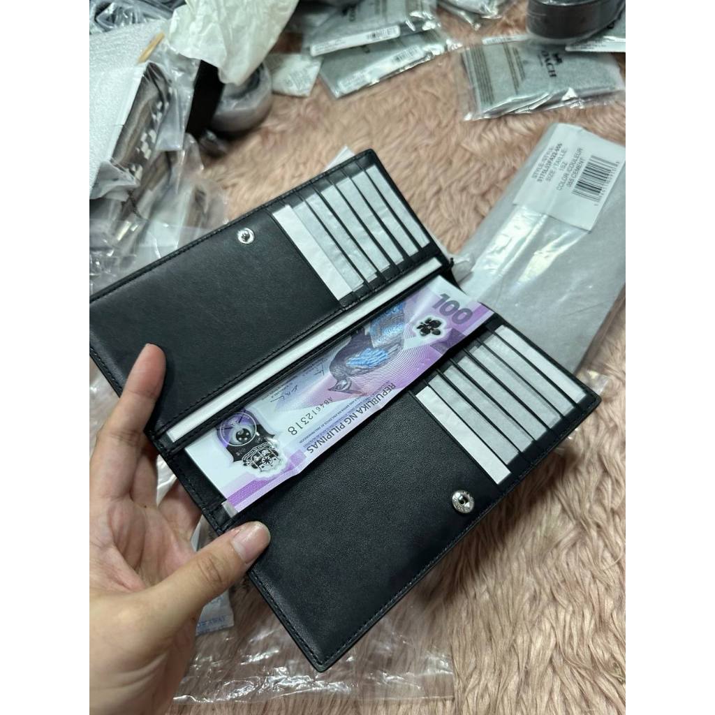 ORIG & IMPORTED MJ The Slim 84 Bifold Long Wallet Black Taupe
