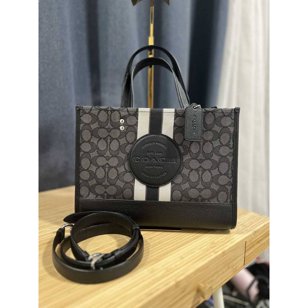 ORIG Preloved CCH Dempsey Carryall Black Bag In Signature Jacquard