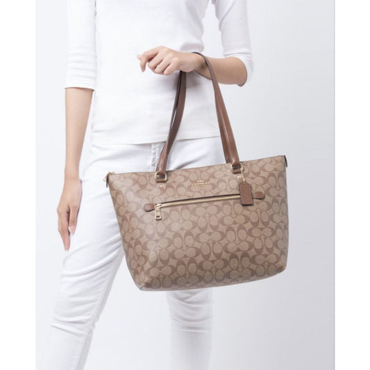 ORIG Preloved CCH Gallery Tote In Signature Canvas Khaki Brown Bag