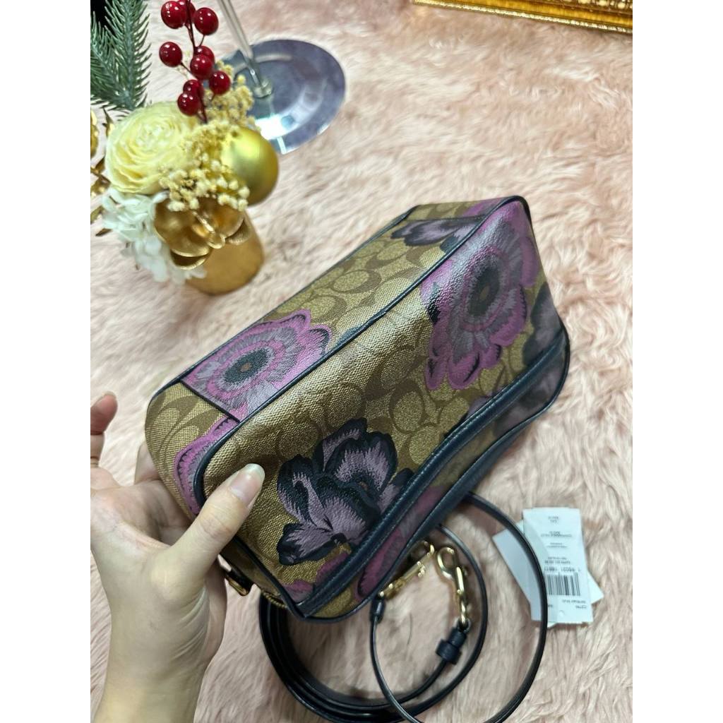 ORIG Preloved CCH Jes Crossbody Brown Bag In Signature Canvas Floral Print