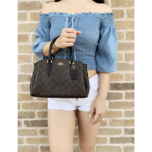 ORIG Preloved CCH Mini Sage Carryall Signature Brown Black Small Bag