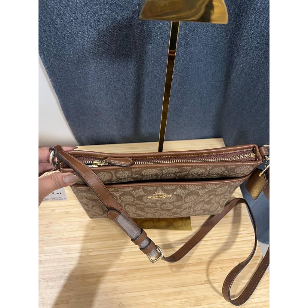 ORIG & IMPORTED CCH File Crossbody In Signature Canvas Brown Khaki Bag