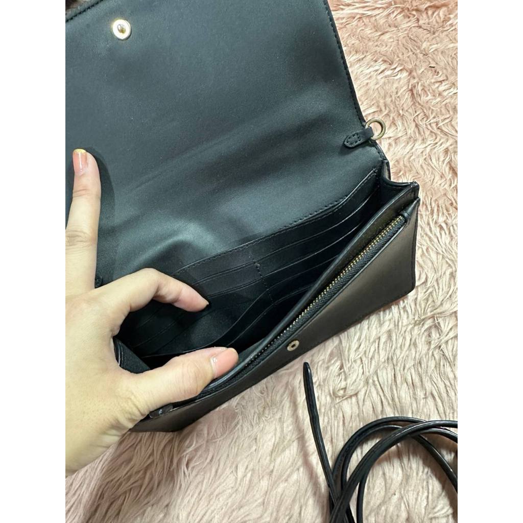 ORIG Preloved CCH Anna Foldover Crossbody Clutch Small Bag Signature Brown Black