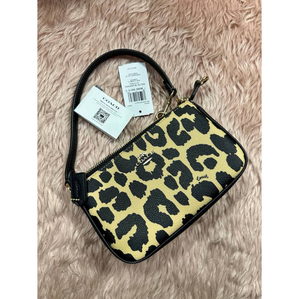 ORIG Preloved CCH Nolita 19 In Signature Canvas Small Leopard Print Brown Bag