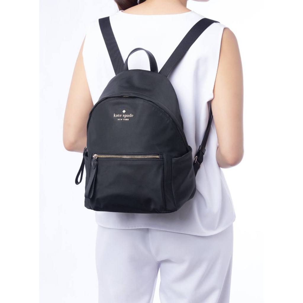 ORIG Preloved KS Chelsea Medium Backpack Black Nylon Bag