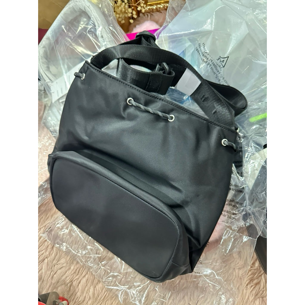 ORIG & IMPORTED LuluLemon Drawstring Bucket Crossbody Nylon Black Bag 5L