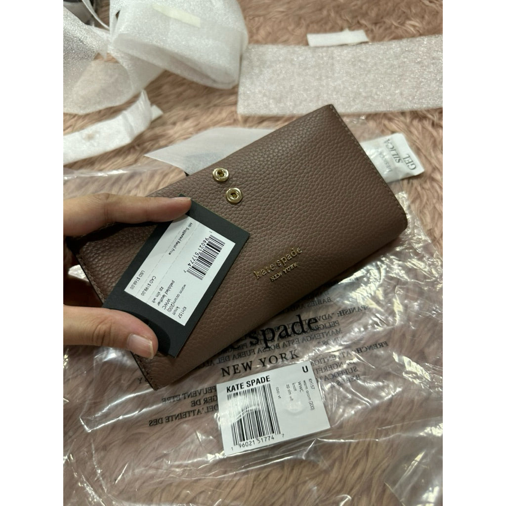 ORIG & IMPORTED KS Knott Zip Slim Long Wallet Brown