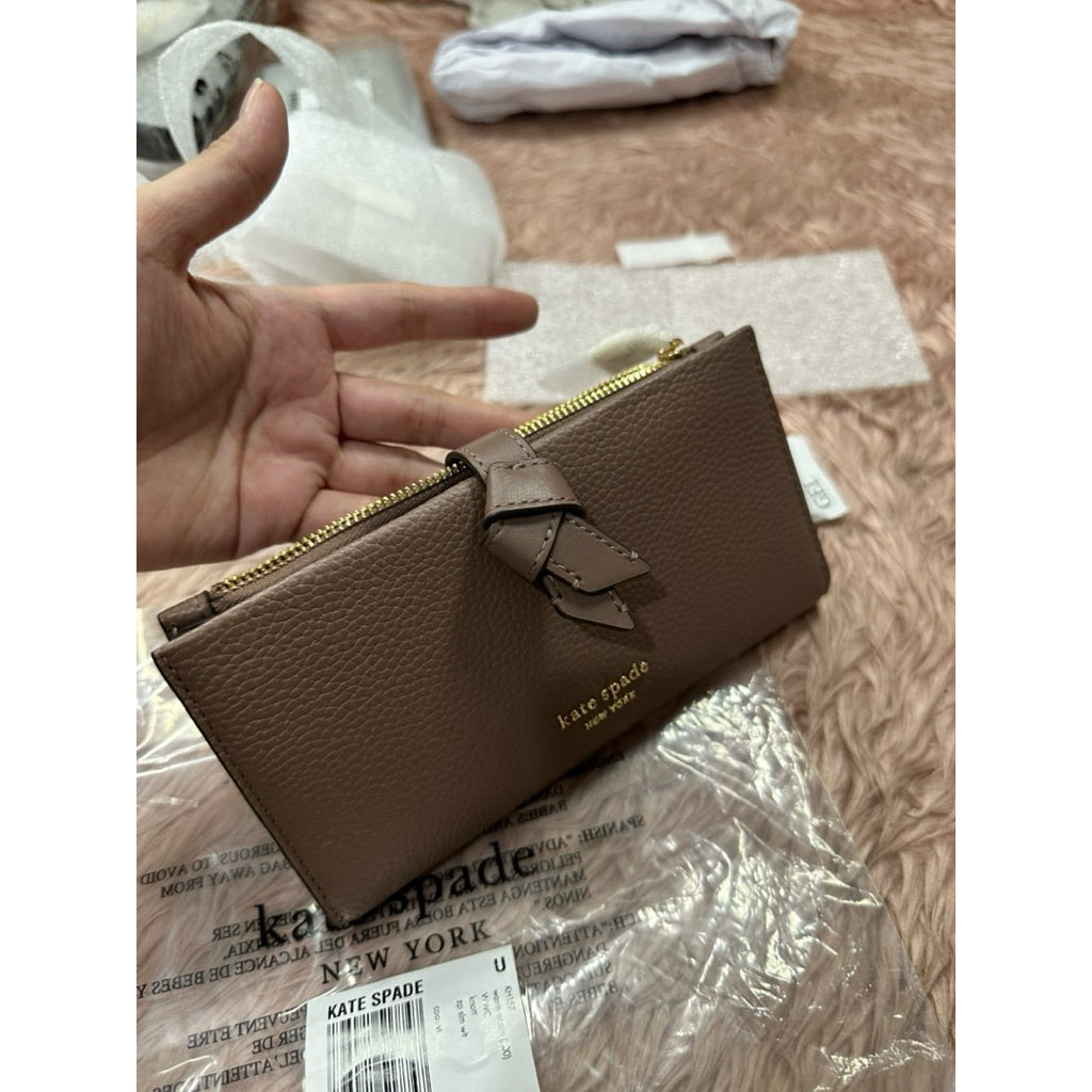 ORIG & IMPORTED KS Knott Zip Slim Long Wallet Brown
