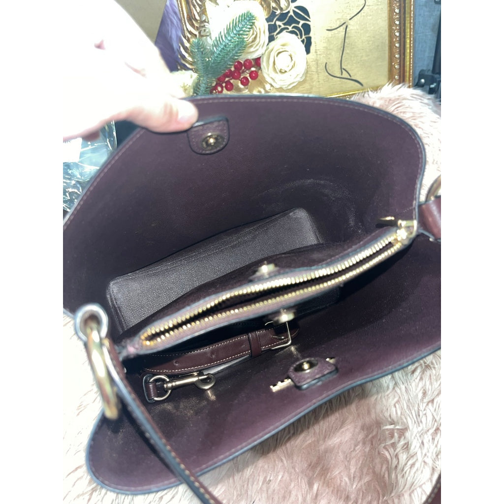 ORIG Preloved CCH Town Bucket Bag In Signature Canvas With Star Print Brown Bag