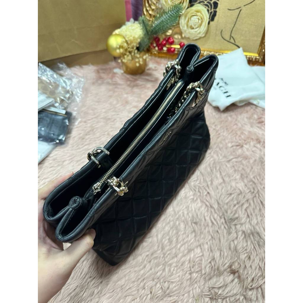 ORIG Preloved KS Large Natalia Quilted Tote Bag in Black