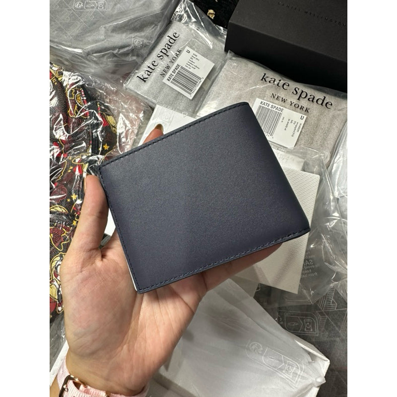 ORIG & IMPORTED LCT Men's Fitzgerald Leather Billfold Wallet Black Blue NH1407FG