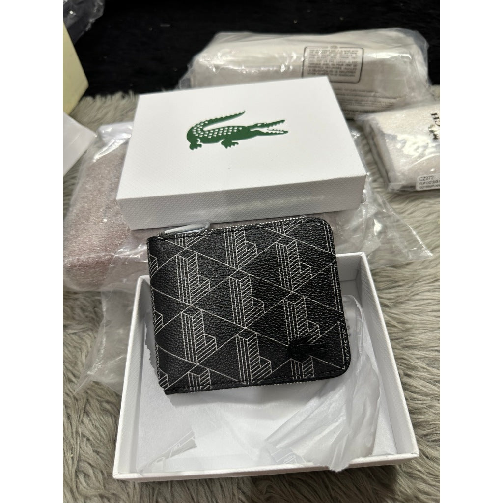 ORIG & IMPORTED LCT Men's Zipped Monogram Billfold Black Wallet NH4005LX