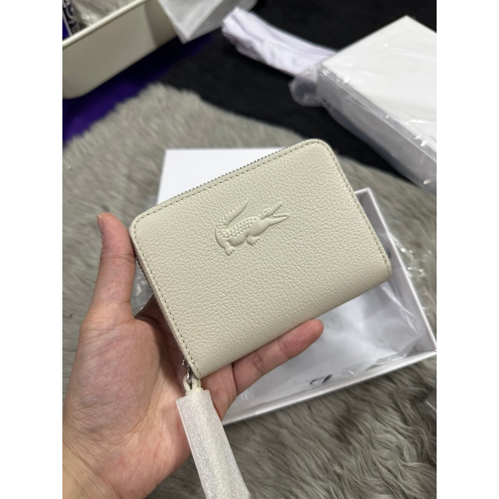 ORIG & IMPORTED LCT Women's Mini City Court Grain Leather Small Wallet Chalk White