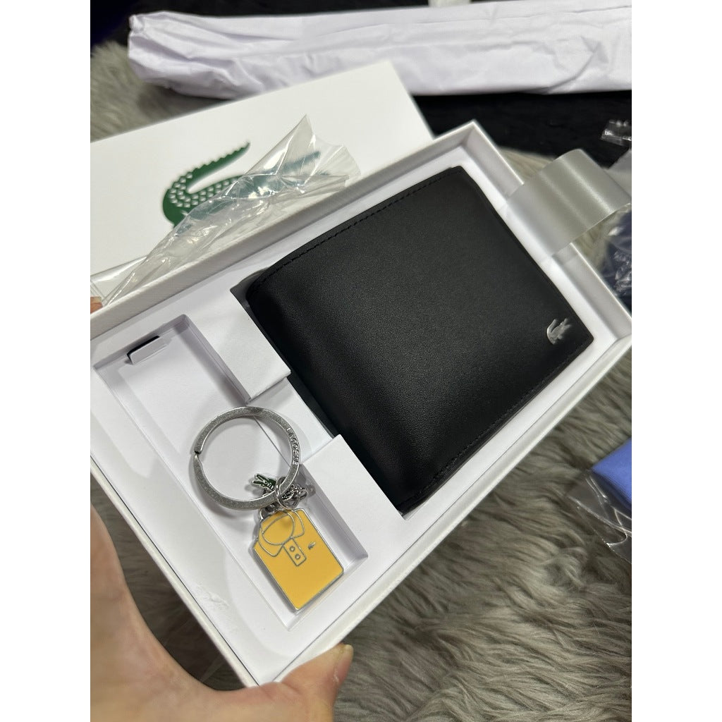 ORIG & IMPORTED LCT Men's Coin Wallet & Key Chain Gift Set Black