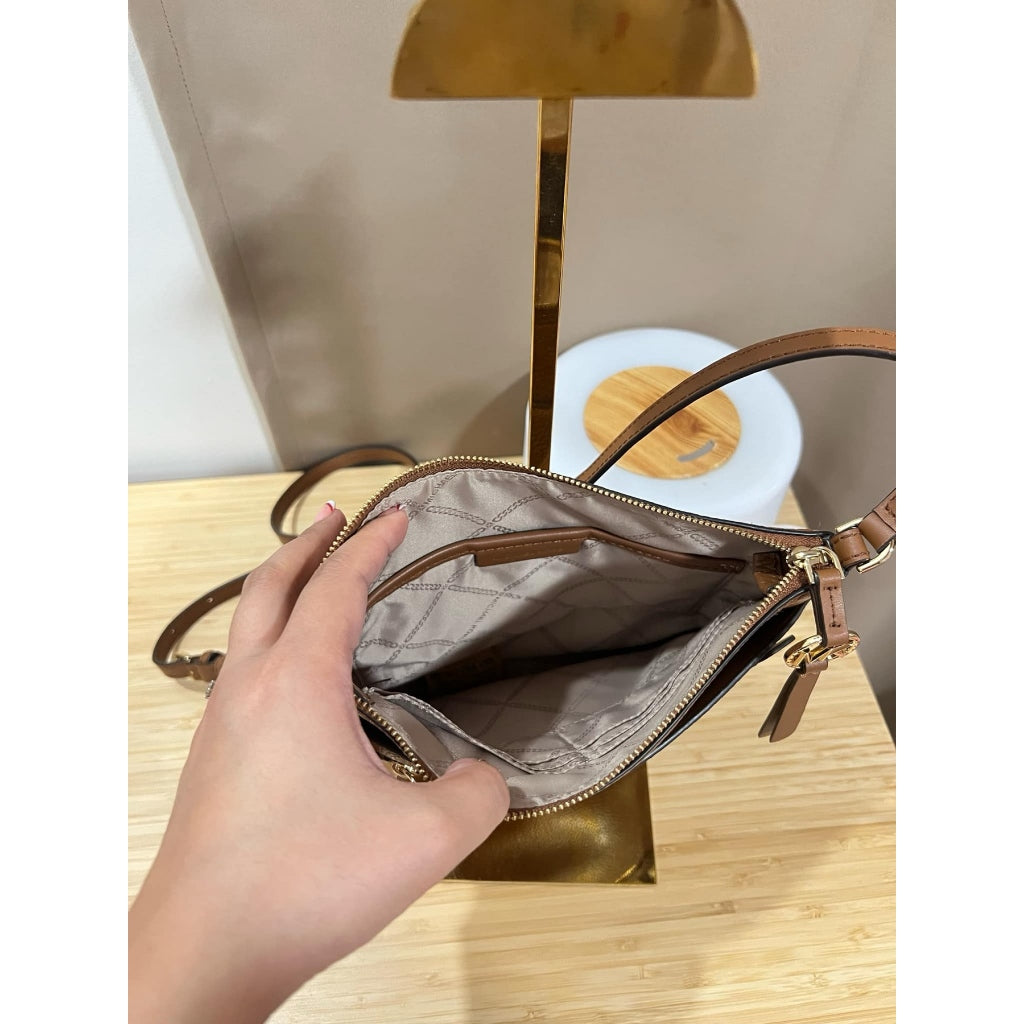 ORIG PRELOVED  MK Jet Set Charm Large North South Flat Crossbody Bag Brown