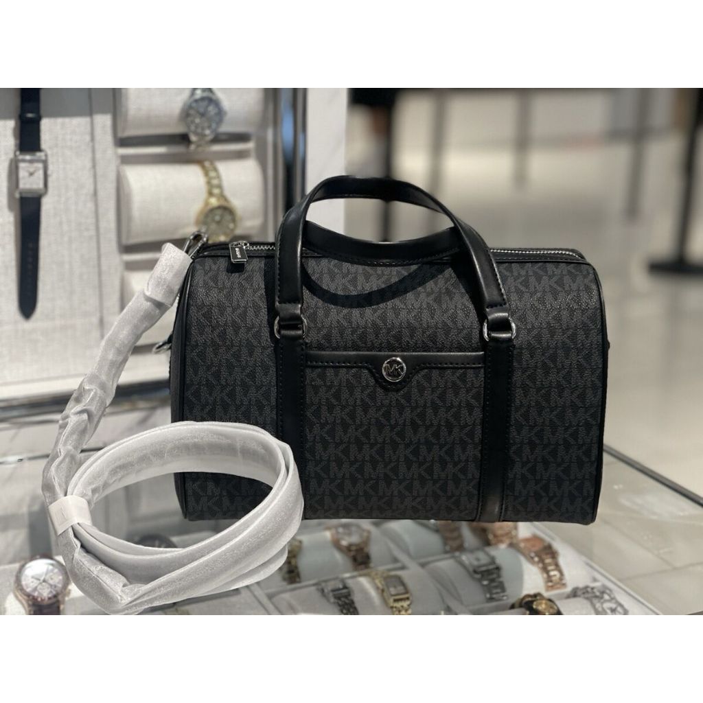 ORIG & IMPORTED MK Jet Set Travel Medium Duffle Satchel Crossbody Bag in Black
